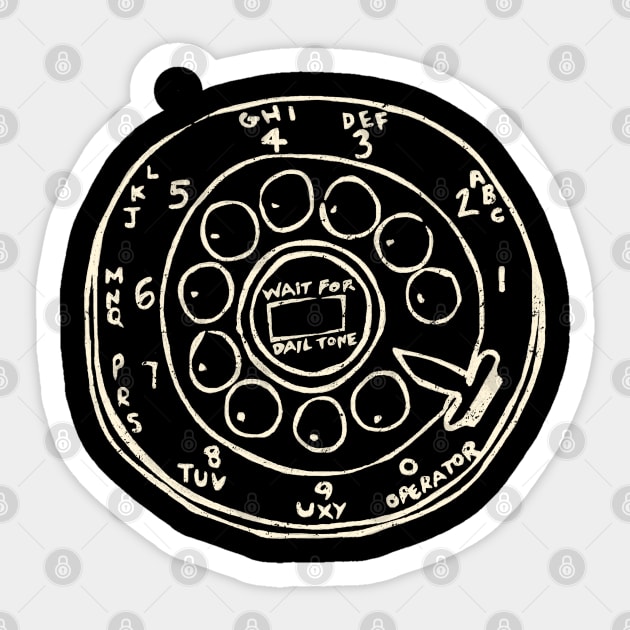 Retro Rotary Telephone Dial by © Buck tee Originals Sticker by Buck Tee